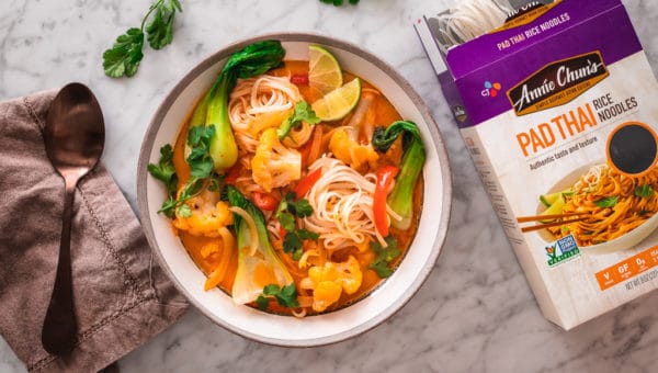 Coconut Red Curry Rice Noodle Soup