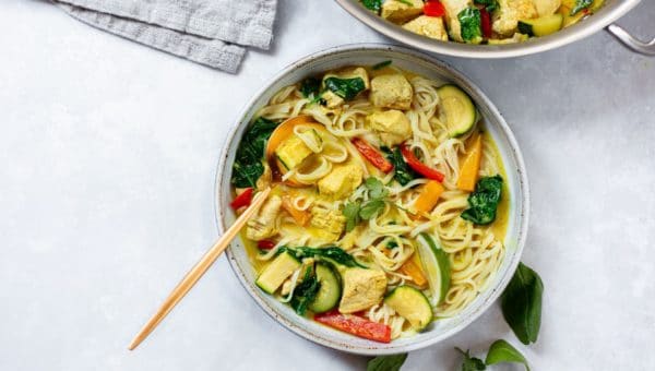 Green Vegetables and Chicken Curry