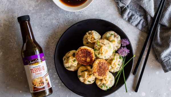 Shiitake Mushroom Dumplings with Honey Teriyaki Sauce