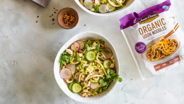 Chilled Summer Udon Noodles with Sesame Garlic Dressing