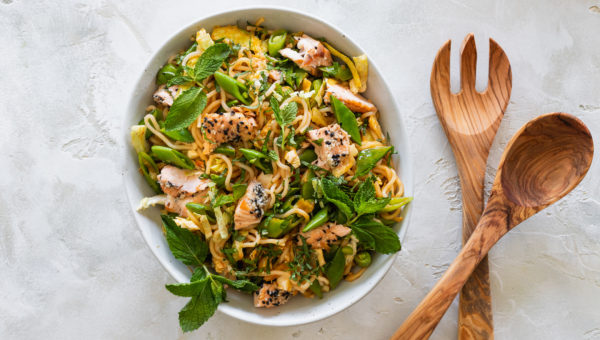 Chilled Sweet Chili Noodle And Salmon Salad