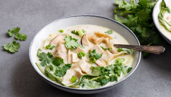 Lemongrass Coconut Potsticker Soup