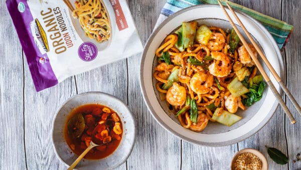 Szechuan Noodles with Garlic Shrimp