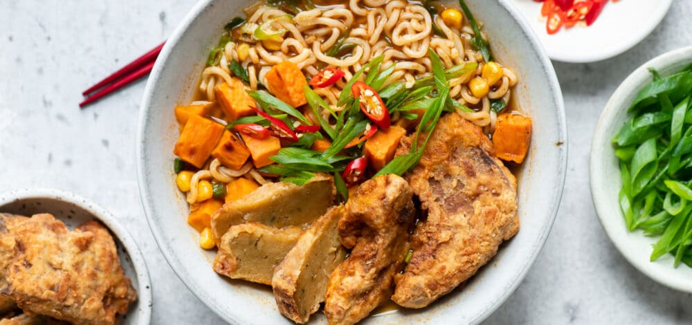 Spicy Miso Ramen with Crispy Seitan