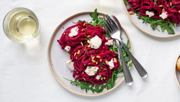 Beet Sauce Udon Pasta